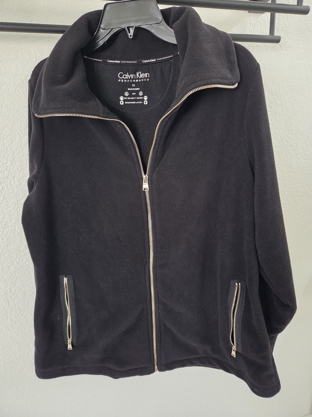 Calvin Klein Performance Fleece Zip Jacket Black 1X